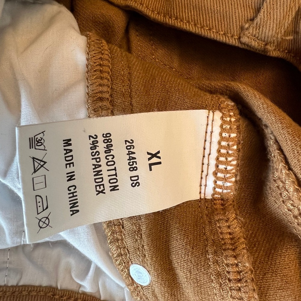 Flamingals Wide Leg Pants Cotton Twill Tobacco Brown High Rise XL Gorpcore - Picture 4 of 8
